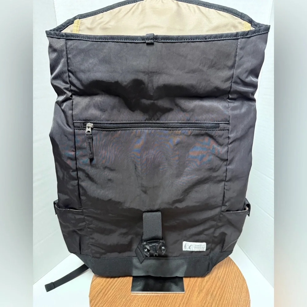 Marmot Mountain Limited Black Nylon Fold Over Flap Backpack